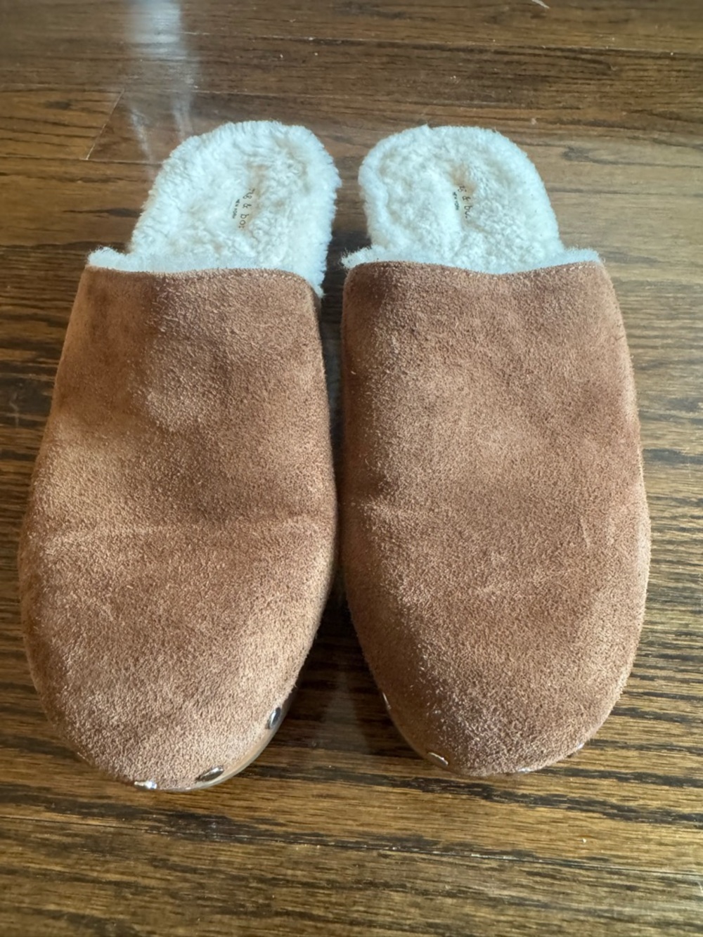 rag & bone Cream Plush Faux Shearling Mule